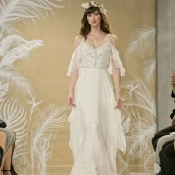 Theia Dresses Theia Wedding Dress Talia Gown Cold Shoulder